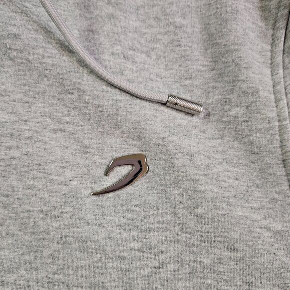 BOXRAW HOODIE Men's Large Grey with Chrome Logo Classic Pullover Streetwear - Picture 9 of 11